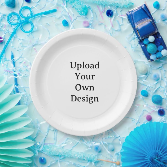 Create Your Own Simple Custom 9" Round  Paper Plate (Party)