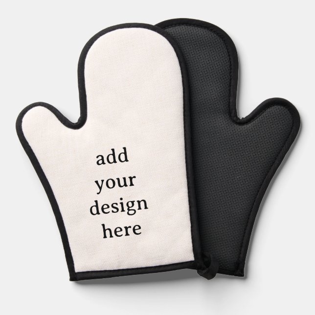Create Your Own Simple Custom Black Silicone Oven Mitt (Front/Back)