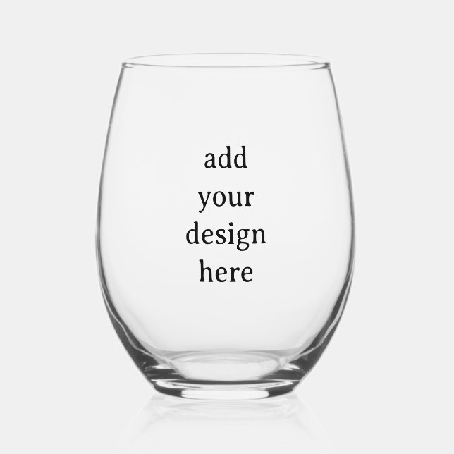Create Your Own Simple Custom Design Stemless Wine Glass (Front)