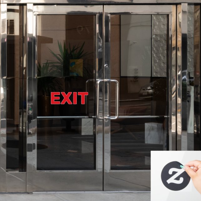 Create Your Own Simple Custom Exit Window Cling (Office Door)