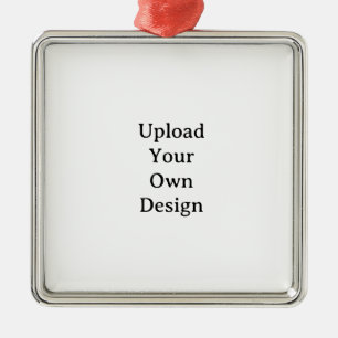 Create Your Own Simple Custom Premium Square Metal Ornament