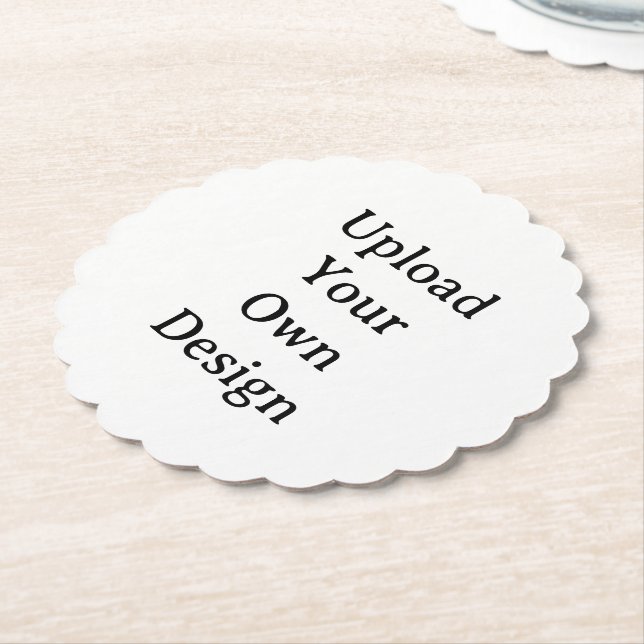 Create Your Own Simple Custom Scalloped Round Paper Coaster (Angled)