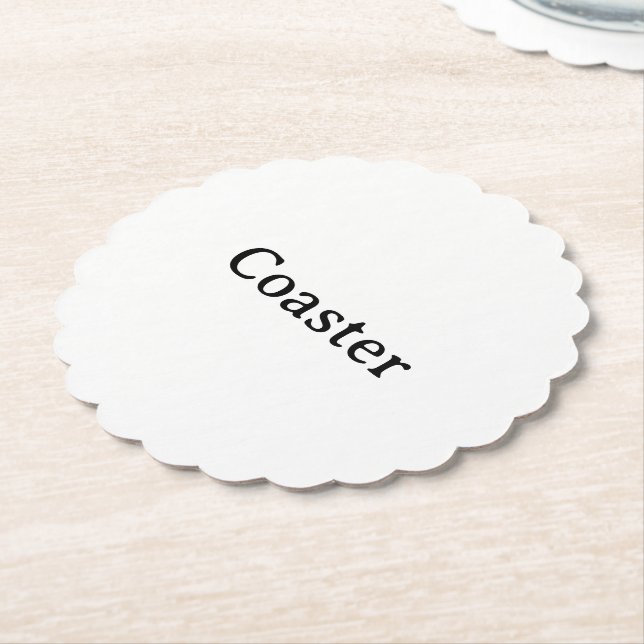 Create Your Own Simple Custom Scalloped Round Paper Coaster (Angled)