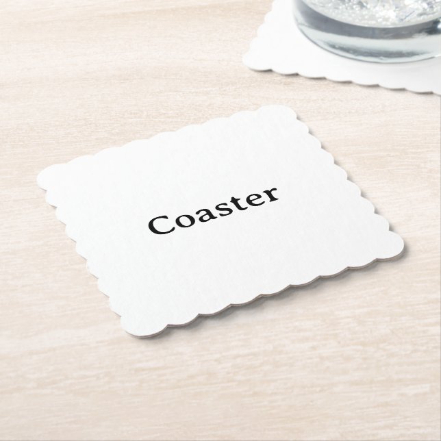 Create Your Own Simple Custom Scalloped Square Paper Coaster (Angled)