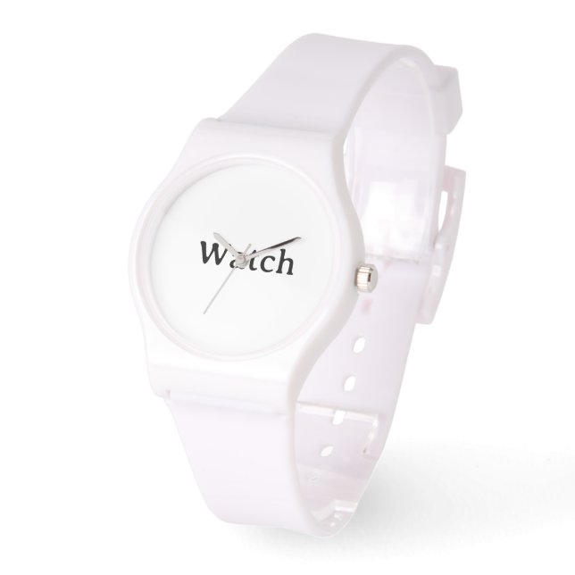 Create Your Own Simple Custom Silicone Strap White Watch (Angle)