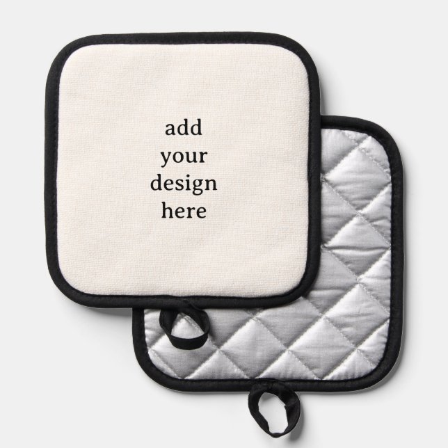 Create Your Own Simple Custom Silver Quilted Pot Holder (Front/Back)