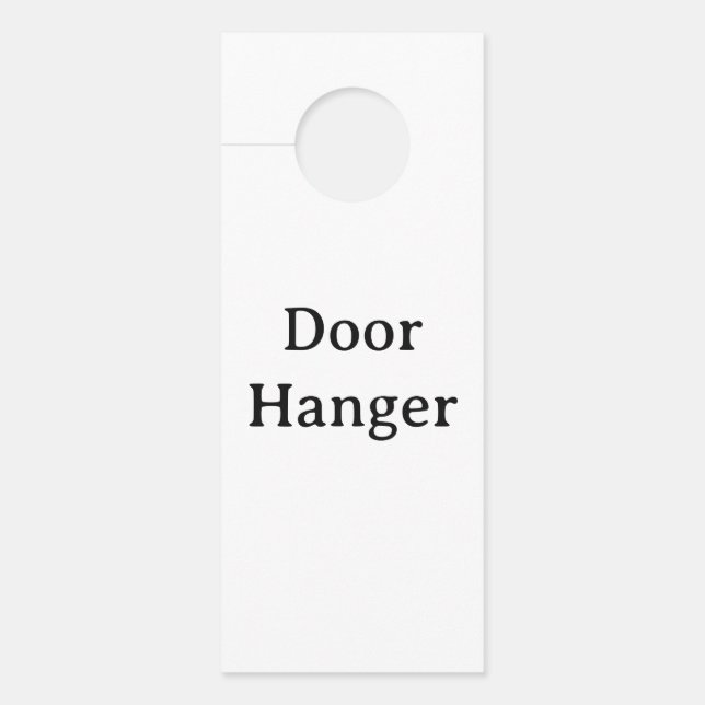 Create Your Own Simple Custom Small Standard Door Hanger (Front)