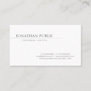 Create Your Own Simple Design Elegant White Plain Business Card