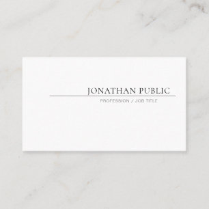Create Your Own Simple Design Elegant White Plain Business Card