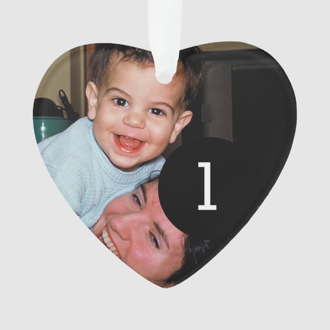 Create Your Own Simple Easy 2 images Heart Style Ornament (Front)