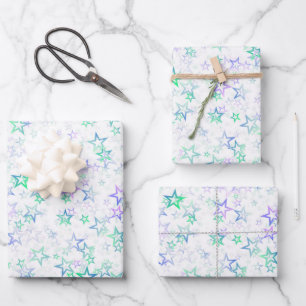 Create Your Own Simple Faded Stars Pattern Wrapping Paper Sheet