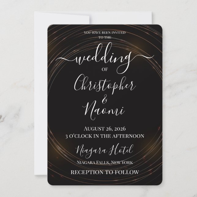 Create Your Own Simple Golden Circles Wedding Invitation (Front)