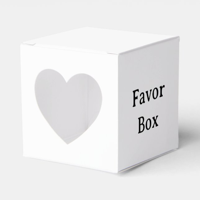 Create Your Own Simple Heart 2" x 2" x 2" Favour Box (Front Side)