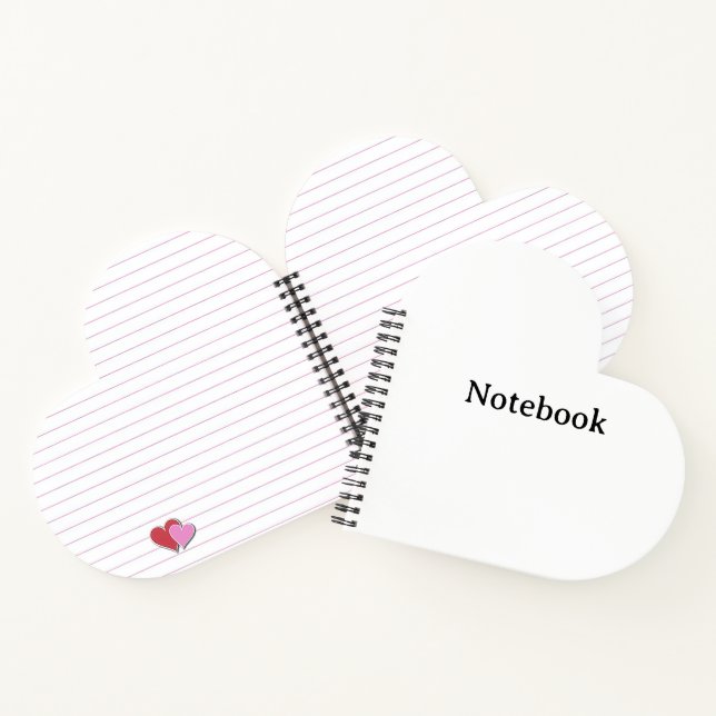 Create Your Own Simple Heart Shaped Spiral Bound Notebook (Inside)