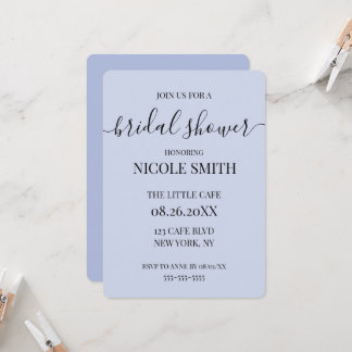 Create Your Own Simple Light Blue Bridal Shower Invitation