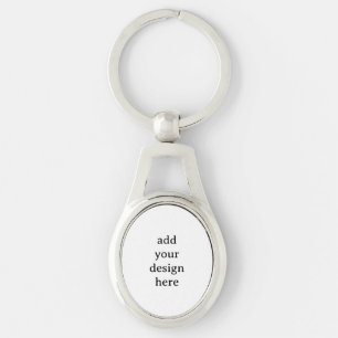 Create Your Own Simple Oval 2.3" x 1.3" Metal Key Ring