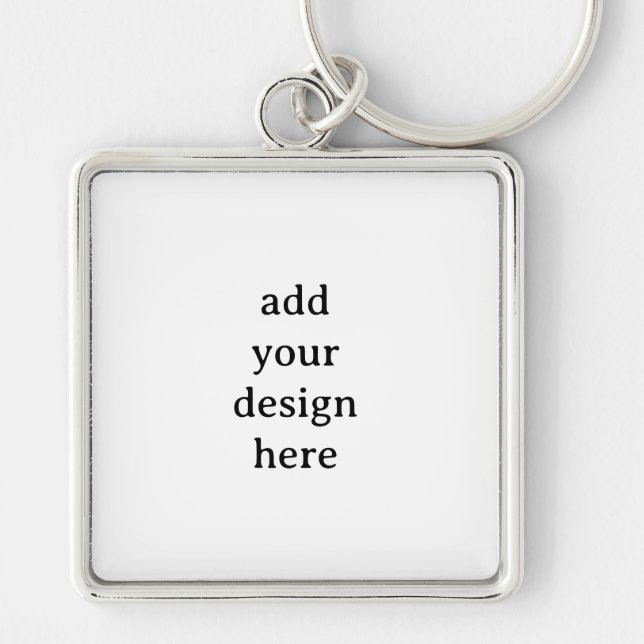 Create Your Own Simple Premium Square Large 2"  Key Ring (Front)