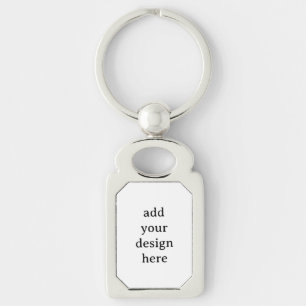 Create Your Own Simple Rectangle 1.8"x1.1" Metal Key Ring