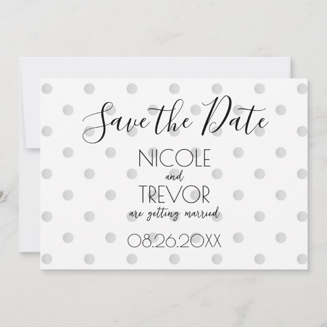 Create Your Own - Simple Retro Polkadots Save The Date (Front)