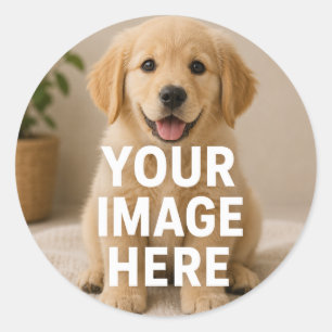 Create Your Own Simple Single Image/Photo Classic Round Sticker