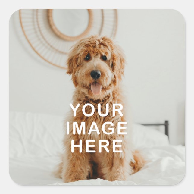 Create Your Own Simple Single Image/Photo Square Sticker (Front)