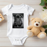 Create Your Own Simple Single Photo & Custom Text Baby Bodysuit<br><div class="desc">Celebrate your little one’s personality or commemorate a special moment with this custom photo baby bodysuit. Featuring a bold photo placeholder and optional text space, this bodysuit is the perfect gift for baby showers, first holidays, or everyday cuteness. Upload your favourite photo – whether it’s a beloved pet, silly family...</div>