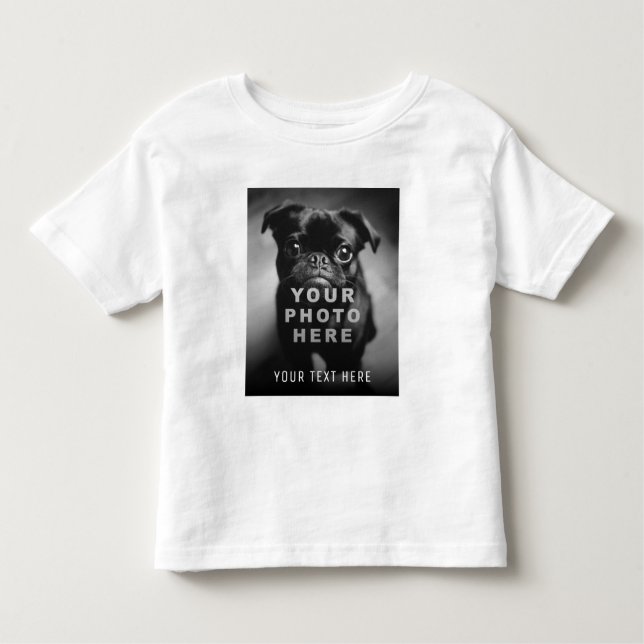 Create Your Own Simple Single Photo & Custom Text Toddler T-Shirt (Front)