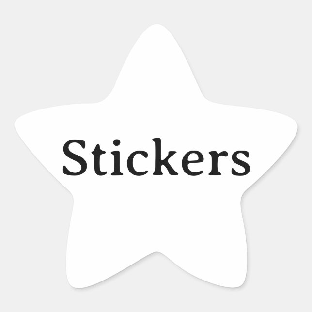 Create Your Own Simple Small 1½" (sheet of 20) Star Sticker (Front)