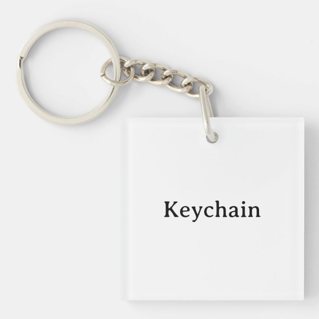Create Your Own Simple Square single-sided 1.875" Key Ring (Front)