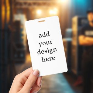 Create Your Own Simple Vertical 3"x5" PVC Plastic ID Badge