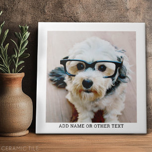 Create Your Own Single Photo Gallery white border Ceramic Tile