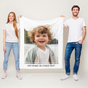 Create Your Own Single Photo Gallery white border Fleece Blanket