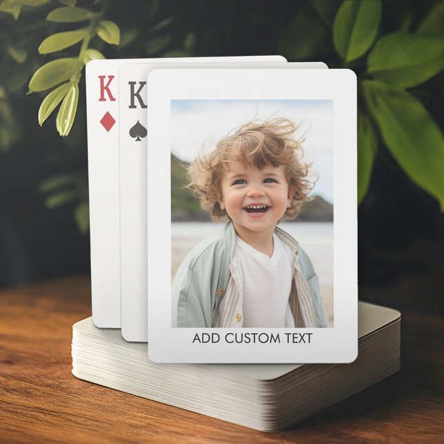 Create Your Own Single Photo Gallery white border Playing Cards (Custom Poker Playing Cards)