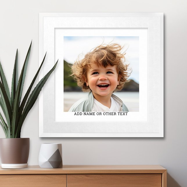 Create Your Own Single Photo Gallery white border Poster (Personalized Wall Art with a Photo and Custom Text)