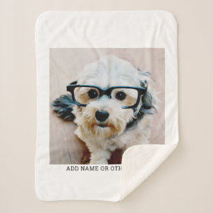 Create Your Own Single Photo Gallery white border Sherpa Blanket