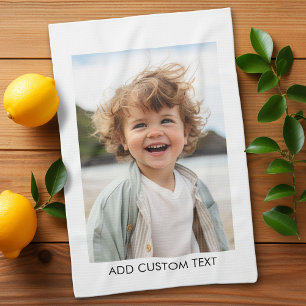 Create Your Own Single Photo Gallery white border Tea Towel