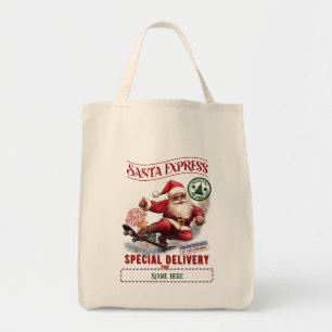 Create Your Own Skateboard Santa Gift Sack Tote Bag