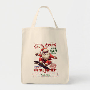 Create Your Own Skater Santa Gift Sack Tote Bag