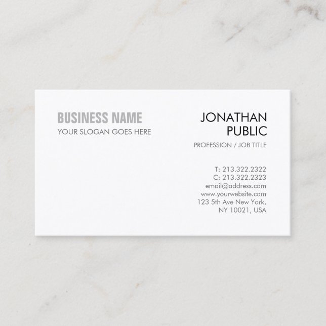 Create Your Own Smart Design Elegant Corporate Business Card (Front)