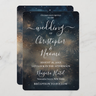 Create Your Own Smokey Blue Fireworks Invitation