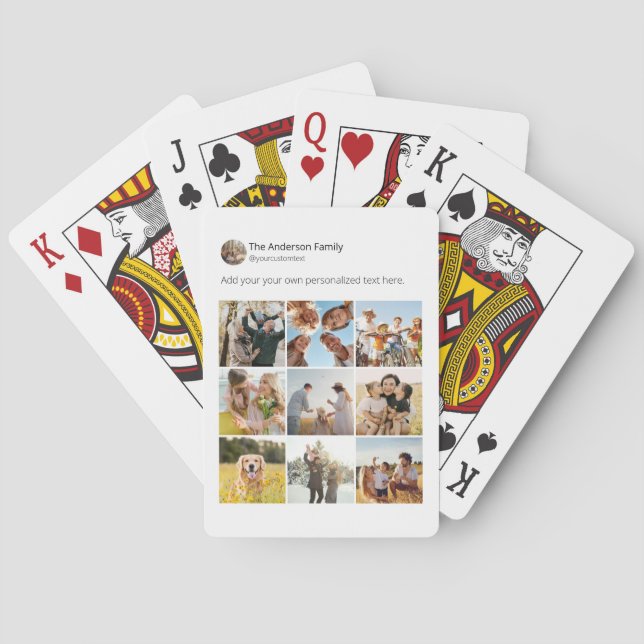 Create Your Own Social Media Photo Collage Poster Playing Cards (Back)