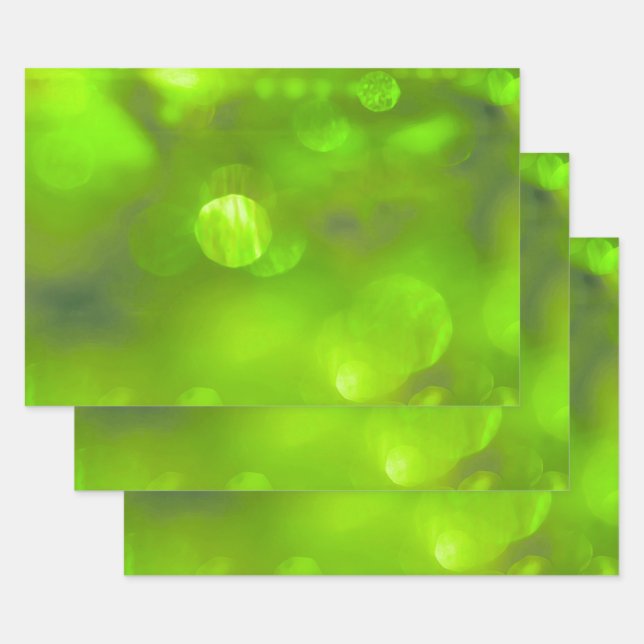 Create Your Own Soft Bokeh Lights - Lime Green Wrapping Paper Sheet (Set)