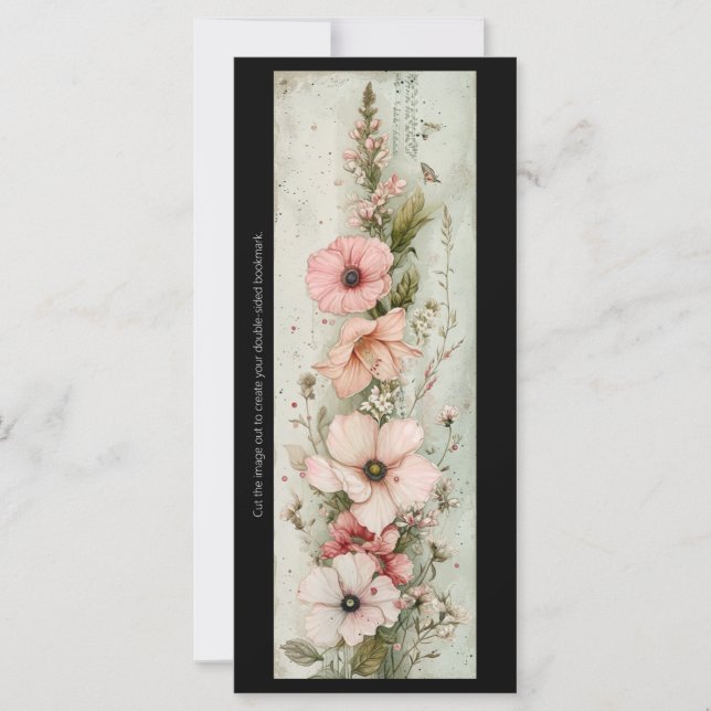 Create Your Own Soft Pink Gladiolus Bookmark Card (Front)