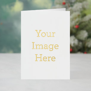 Create Your Own Soft Touch Gold Folded 5x7 Foil Holiday Card