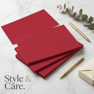 Create Your Own Solid Red Colour Glossy Postcard