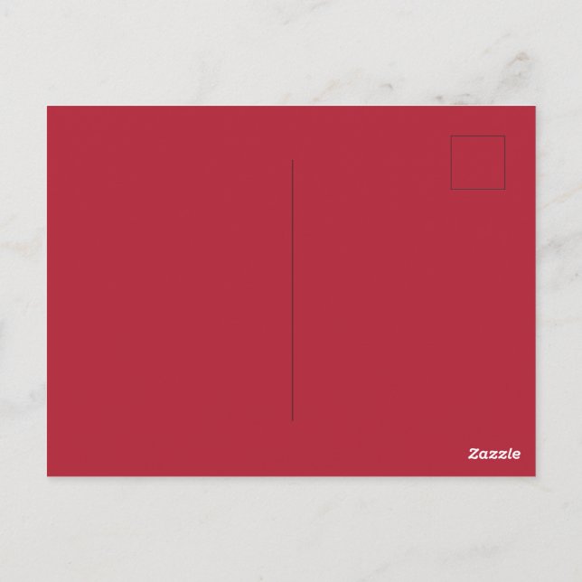 Create Your Own Solid Red Colour Glossy Postcard (Back)