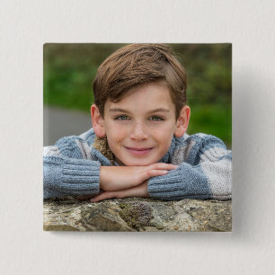 Create Your Own Son Photo Custom Pic Double Sided  15 Cm Square Badge