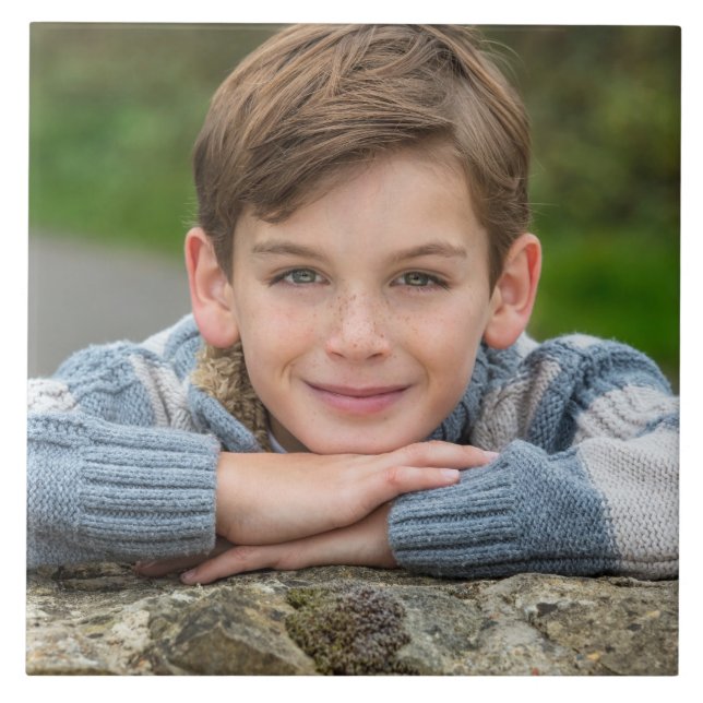 Create Your Own Son Photo Custom Pic Double Sided  Ceramic Tile (Front)