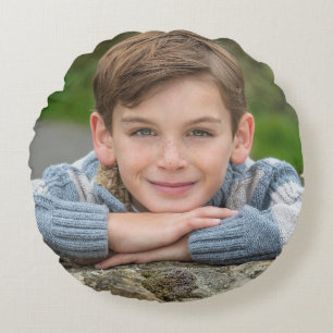 Create Your Own Son Photo Custom Pic Double Sided Round Cushion