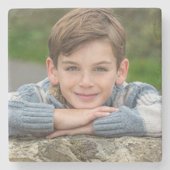 Create Your Own Son Photo Custom Pic Double Sided Stone Coaster (Front)